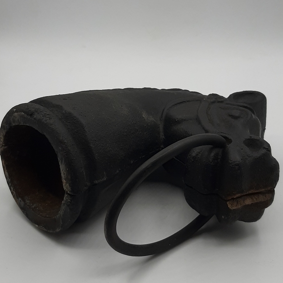 Vintage Cast Iron Horse Head Bust Hitching Post Pricked Ear Top Ring Equestiran - Picture 14 of 14